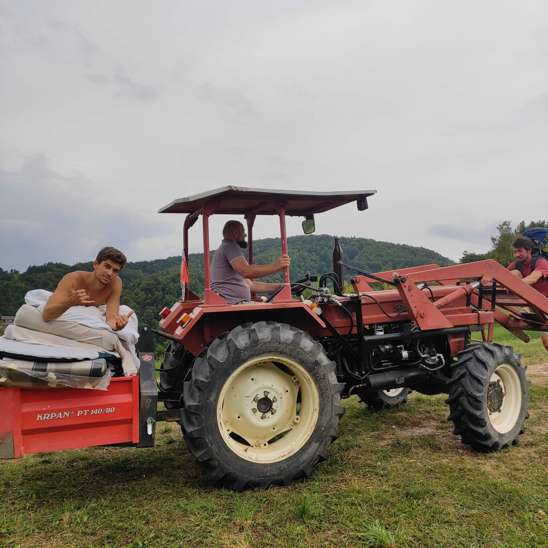 Comfy chill on the tractor
