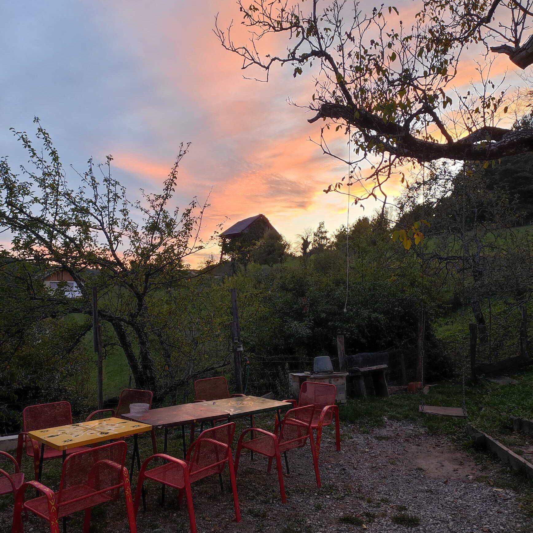 Sunset over Kmetija Veles